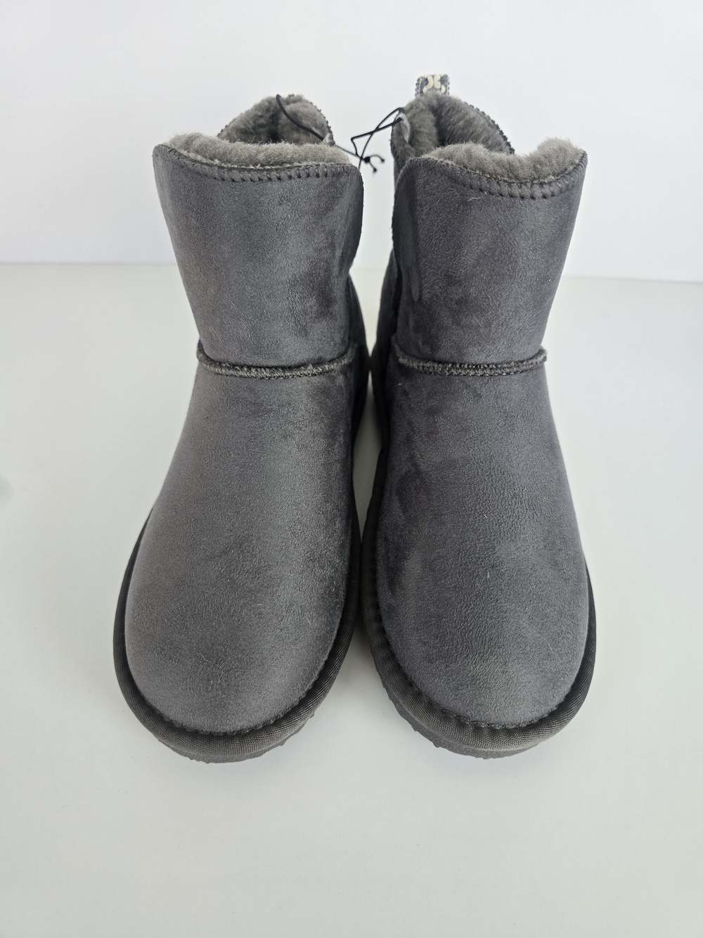 Women's Cozy Gray Fleece-Lined Ankle Booties